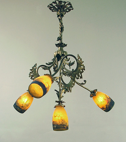 Red Art Deco And Nouveau Chandeliers For